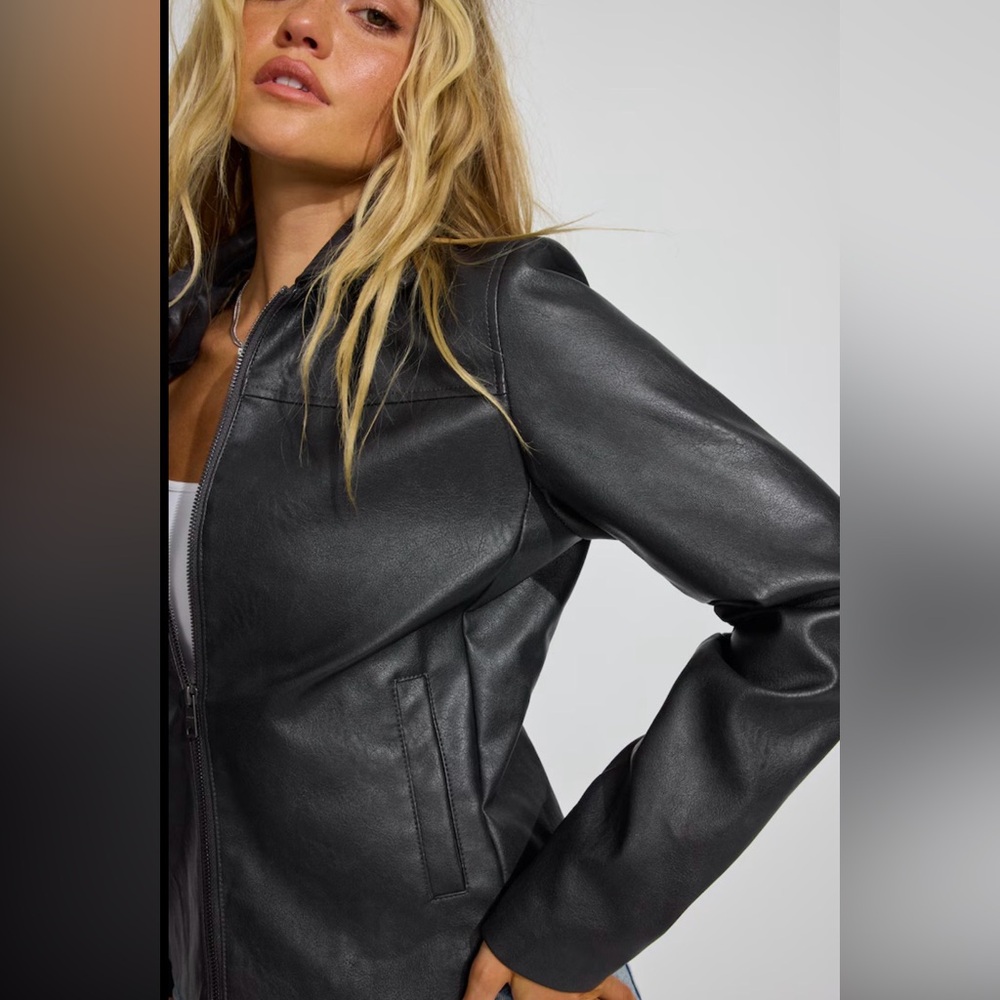 Faux Leather Jacket - Medium